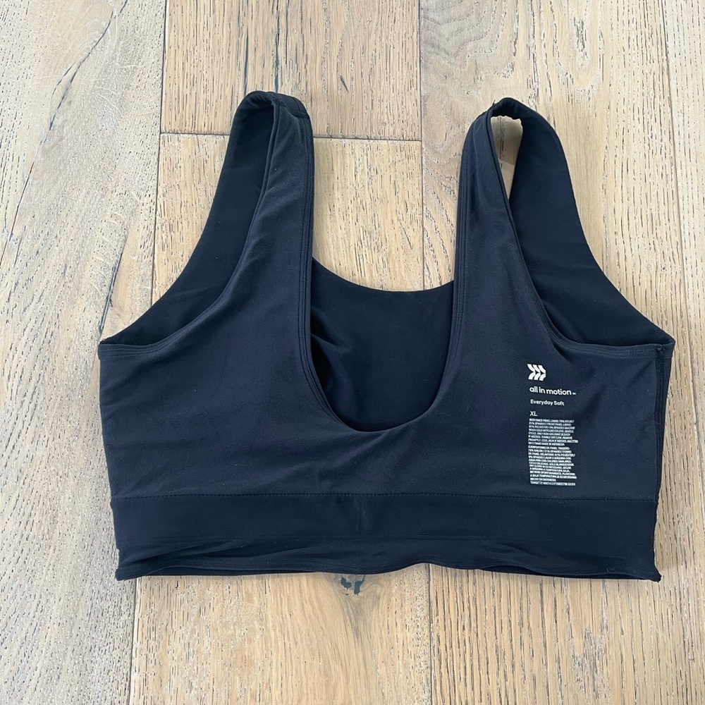 All In Motion Women X-Large Everyday Soft Black Bralette Yoga Sports Bra - Picture 3 of 3